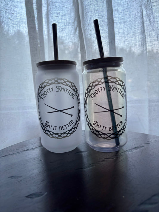 Knotty Knitters Do It Better 16OZ Glass Tumbler
